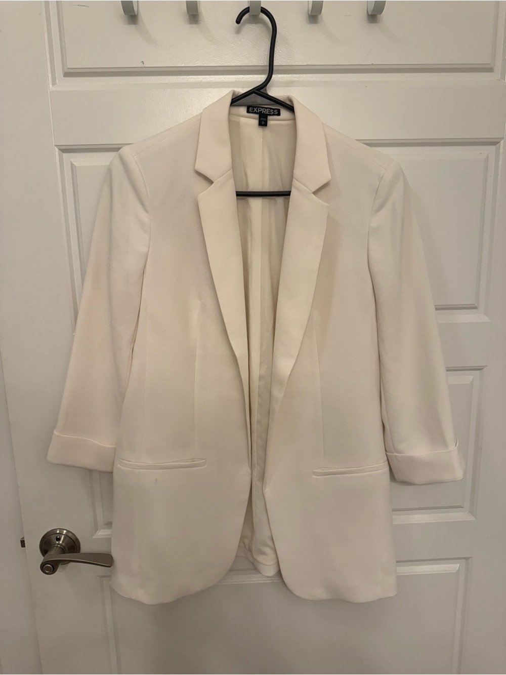 Express Women's Cream Open-Front Blazer Jacket